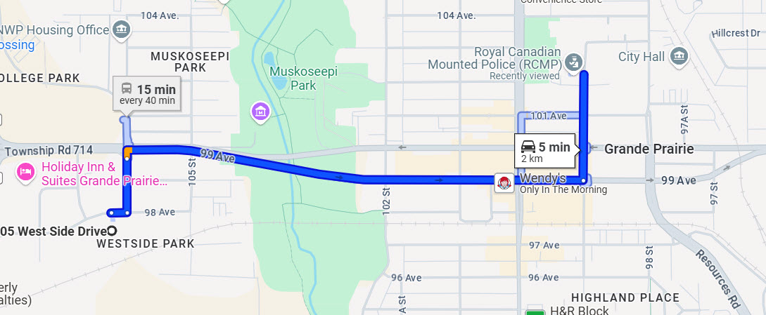 Alberta RCMP office directions